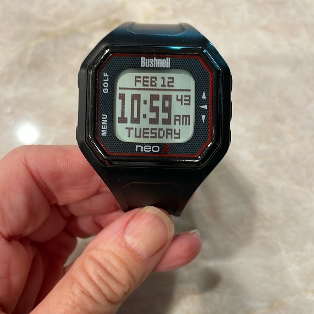 Bushnell Neo X Digital Golf GPS Wristwatch 368500, charging clip cord included